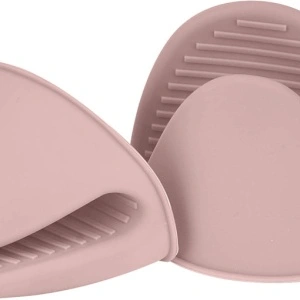 Set 2 manusi protectie pentru cuptor din silicon, awwaline, roz, 10 x 8 cm