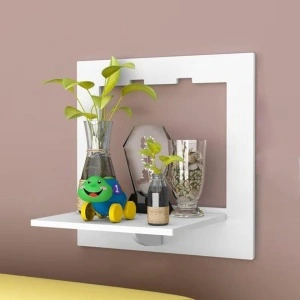 Set 3 etajere de perete patrate, awwaline, albe, PVC, 29 cm x 29 cm, cu suport depozitare - Img 5