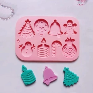 Set 8 forme silicon de Craciun, awwaline, roz, ideale pentru ciocolata, bomboane, turta dulce, produse patiserie - Img 3