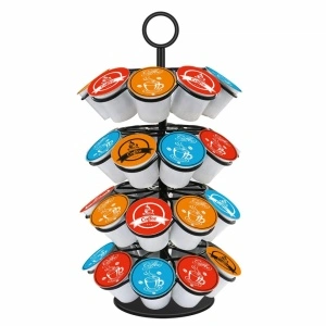 Suport 36 capsule cafea, awwaline, negru, rotativ, 18.7 x 36.5 cm, compatibil K-Cup, Dolce Gusto