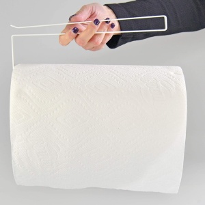 Suport rola de hartie pentru bucatarie, awwaline®, negru/alb, pentru usa dulap sau etajera - Img 4