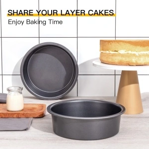 Tava copt rotunda, awwaline, otel carbon, gri, 21 x 6 cm, non stick, usor de curatat, ideala pentru tort, cheesecake - Img 6