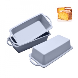 Tava copt silicon, awwaline®, gri, 27 x 14 x 6.5 cm, pentru chec, paine, cozonac, manere intarite - Img 3