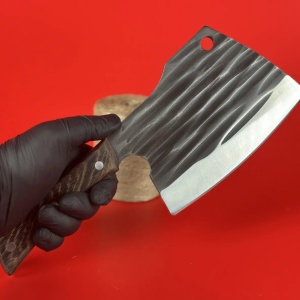 Cutit universal tip satar otel inoxidabil forjat la rece, awwaline, 30 x 11 cm, lama 16 cm, Maro, Antiaderent, ideal pentru Feliat, Transat, Tocat - Img 5
