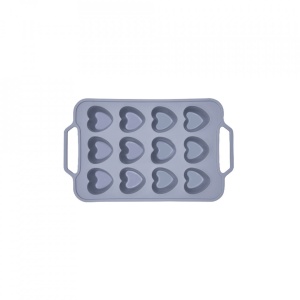 Forma copt 12 prajituri inima, awwaline®, gri, silicon, manere intarite, ideala pentru briose - Img 1
