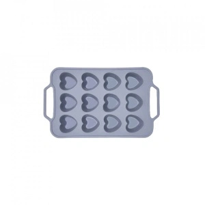 Forma copt 12 prajituri inima, awwaline®, gri, silicon, manere intarite, ideala pentru briose