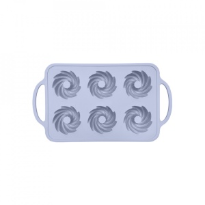 Forma copt 6 prajituri, awwaline®, gri, silicon, manere intarite, ideala pentru briose - Img 1