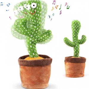 Jucarie Cactus Dansator, awwaline®, verde, Danseaza, Canta, Imita, Distractiv - Img 1