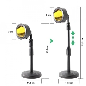 Lampa de veghe cu proiectie Rainbow awwaline®, reglabila pe inaltime, rotatie 360 grade, lumina ambientala pentru atmosfera romantica - Img 8