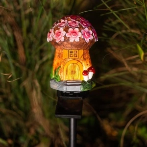 Lampa solara de gradina, awwaline, multicolor, model casuta din povesti AW-01, Senzor de lumina, IP65 impermeabil, 45 x 7 cm - Img 4