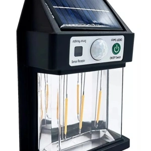 Lampa Solara de Perete cu senzor miscare, awwaline, neagra, 3W, 600 LM, 16 x 10 cm