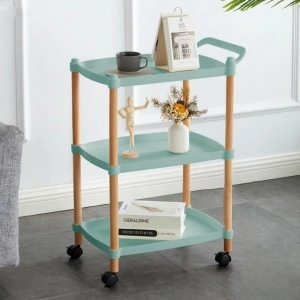 Masuta portabila cu 3 nivele, awwaline, verde, maner de transport, 71 x 45 x 32 cm - Img 2
