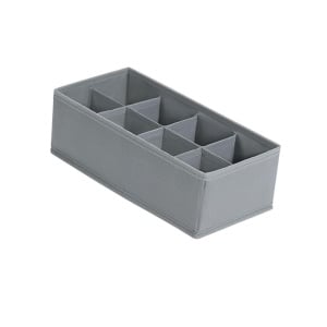 Organizator haine 8 compartimente, awwaline, gri, 16 x 32 x 10 cm, ideal pentru sosete, lenjerie intima, curele sau cravate - Img 1
