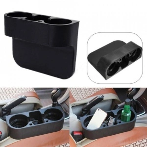 Organizator suport auto pentru pahare, telefon, accesorii, cu functii multiple, culoare negru