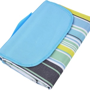 Patura pentru picnic sau plaja, awwaline, multicolor, rezistenta la apa, pliabila, tip geanta, 130 x 150 cm - Img 1