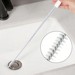 Perie desfundare scurgere, awwaline, alba, plastic si sarma, reutilizabila, 60 cm, ideala pentru chiuveta, cada, scoate usor firele de par - Img 5