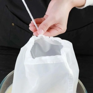 Punga de strecurare lapte vegan din migdale si nuci, awwaline, Nylon, Reutilizabila, 20x30 cm - Img 4