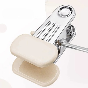 Set 10 umerase cu clips pentru pantaloni, awwaline, crem, otel, 31 x 13 cm - Img 6