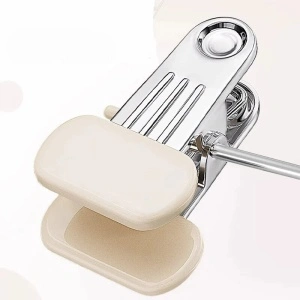 Set 10 umerase cu clips pentru pantaloni, awwaline, crem, otel, 31 x 13 cm - Img 6