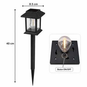 Set 2 Lampi Solare de gradina, awwaline, negru, Senzor de lumina, IP65 impermeabil, lumina LED calda, 3000K - Img 6