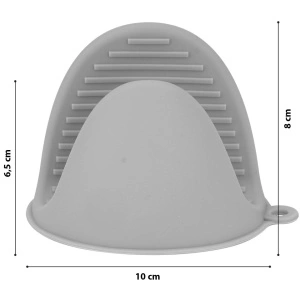 Set 2 manusi protectie pentru cuptor din silicon, awwaline, gri, 10 x 8 cm - Img 6