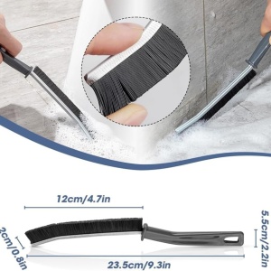 Set 3 perii de curatare pentru locuri greu accesibile, awwaline, negru, ideala pentru curatare goluri baie, bucatarie, ferestre, 23 x 2 cm - Img 2