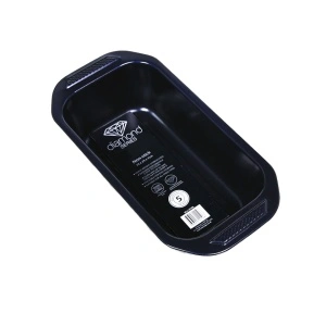 Set 3 tavi cuptor Diamond Series, awwaline, otel carbon, negru metalizat, non stick, usor de curat - Img 3