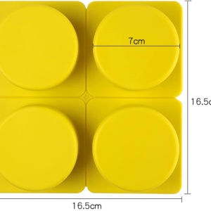 Set 4 forme silicon, awwaline, rotunde, galben, ideale pentru briose, prajituri, oua, proiecte DIY, ceara, lumanari, sapun, rezistente la temperaturi -40 pana la 250 grade - Img 6