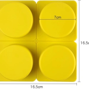Set 4 forme silicon, awwaline, rotunde, galben, ideale pentru briose, prajituri, oua, proiecte DIY, ceara, lumanari, sapun, rezistente la temperaturi -40 pana la 250 grade - Img 6