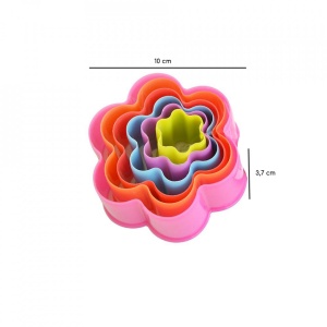 Set 6 forme multicolor pentru taiat foi de biscuiti, fursecuri, forma de floare - Img 2