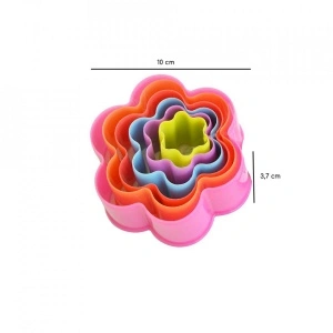 Set 6 forme multicolor pentru taiat foi de biscuiti, fursecuri, forma de floare - Img 2