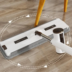 Set mop rotativ cu 4 rezerve microfibra si lighean pliabil 10l, awwaline, Alb/Gri, usor de depozitat si curatat - Img 4