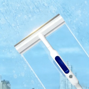 Stergator pentru geamuri cu pulverizator si inaltime reglabila, awwaline, alb, 2 lavete microfibra, 30 cm x 150 cm - Img 3