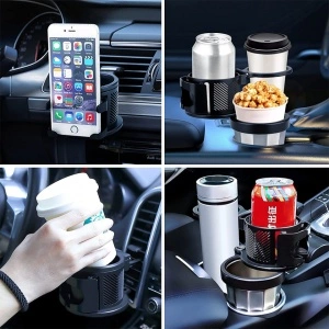 Suport auto multifunctional pentru pahare si telefon, awwaline®, extensibil, rotativ - Img 2