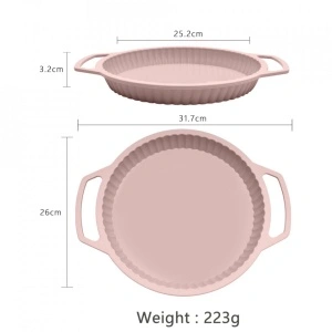 Tava copt rotunda, awwaline®, roz, silicon, manere intarite - Img 3
