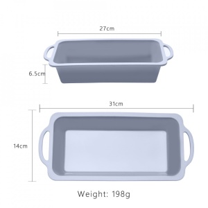 Tava copt silicon, awwaline®, gri, 27 x 14 x 6.5 cm, pentru chec, paine, cozonac, manere intarite - Img 4