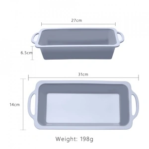 Tava copt silicon, awwaline®, gri, 27 x 14 x 6.5 cm, pentru chec, paine, cozonac, manere intarite - Img 4