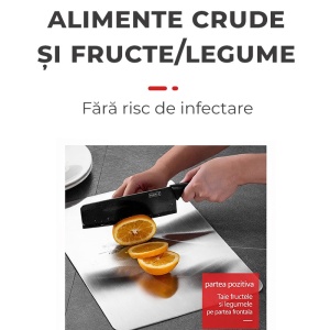 Tocator din otel inoxidabil, gri, awwaline, inox 304, fara miros, usor de curatat, rezistent, 30 x 20 cm, rezistent la coroziune, 1.5 mm grosime - Img 5