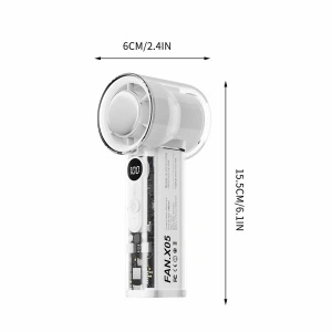 Ventilator portabil cu 5 viteze, awwaline, alb, racitor de aer, efect de gheata, afisaj digital, 3000mAh viata lunga, incarcare rapida TYPE-C, cu snur - Img 6