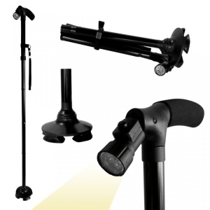 Baston pliabil cu LED, reglabil cu 4 puncte de sprijin - Img 2