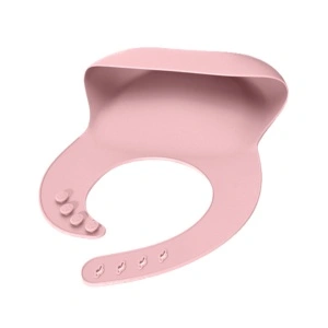 Baveta din silicon cu buzunar, awwaline, roz, BPA free, inchidere ajustabila, buzunar colector larg - Img 5