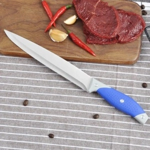 Cutit de bucatarie otel inoxidabil, awwaline, lama 20 cm, pentru Feliat, Albastru, Maner Antialunecare - Img 4