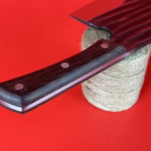 Cutit universal tip satar otel inoxidabil forjat la rece, awwaline, 30 x 11 cm, lama 16 cm, Maro, Antiaderent, ideal pentru Feliat, Transat, Tocat - Img 6