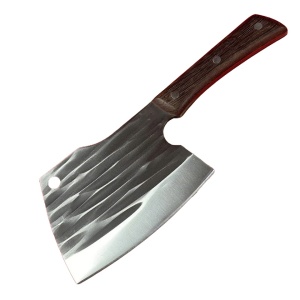 Cutit universal tip satar otel inoxidabil forjat la rece, awwaline, 30 x 11 cm, lama 16 cm, Maro, Antiaderent, ideal pentru Feliat, Transat, Tocat - Img 1