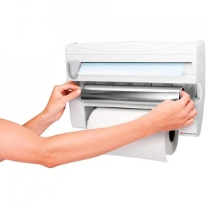 Dispenser de bucatarie 4 in 1, awwaline, pentru folie alimentara, rola de hartie, folie de aluminiu si alte accesorii - Img 5