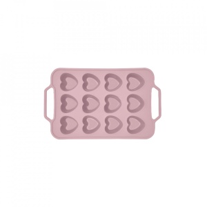 Forma copt 12 prajituri inima, awwaline®, roz, silicon, manere intarite, ideala pentru briose - Img 1