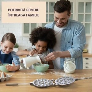Forma pentru prajituri de nuci cu 16 orificii, maner rezistent din lemn - Img 7