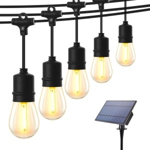 Ghirlanda Luminoasa Decorativa, awwaline, Neagra, Incarcare Solara sau USB, Becuri LED Lumina Calda, Interconectabila, 9 programe de lumini, 2W/bec, 3000K, IP65, ideala pentru Interior/Exterior/Gradina