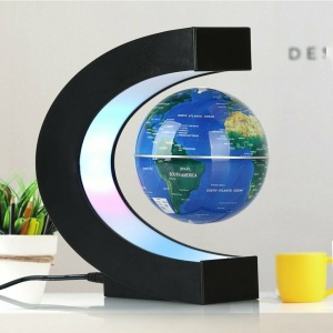 Glob pamantesc magnetic plutitor cu iluminare LED, awwaline®, albastru - Img 4