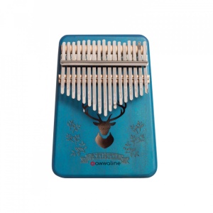 Kalimba, instrument muzical cu 17 Note, awwaline, lemn albastru, model cerb - Img 1